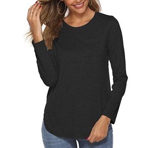 Sale! 3/$15 Nwt Black Long Sleeve Pocket Tee